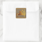 Kokopelli Mesa & Cactus Set #1 Quadratischer Aufkleber (Tasche)
