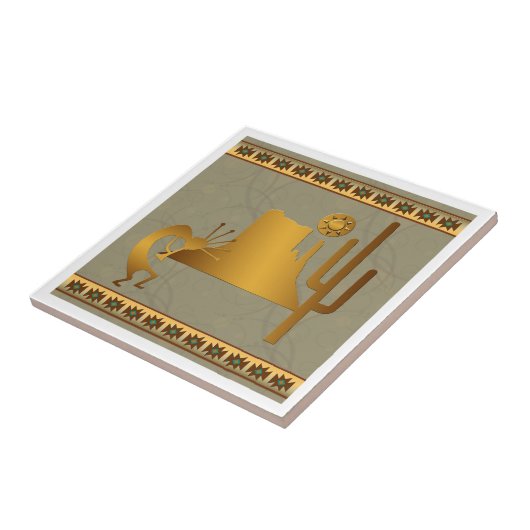 Kokopelli Mesa & Cactus Set #2 Fliese (Seite)