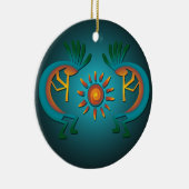 Kokopelli mit Aquamarinem Design Weihnachtsschmuck (Rechts)