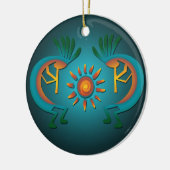 Kokopelli mit Aquamarinem Design Weihnachtsschmuck (Links)