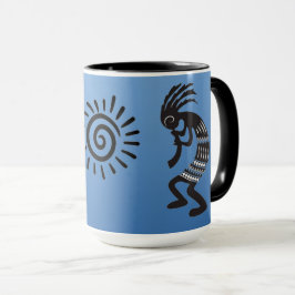 Kokopelli mit dem amerikanischen Sonnensymbol Tasse