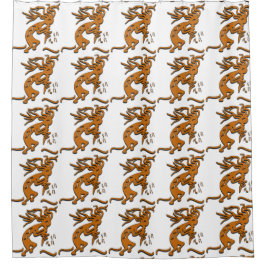 Kokopelli mit den musikalischen Anmerkungen, die Duschvorhang