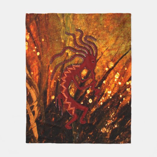 Kokopelli mit Feuer fliegt Decke der Fleece-50 x60 (Vorderseite)