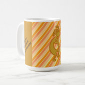 Kokopelli mit Flute Gold Orange Streifen Südwestli Kaffeetasse (Vorderseite Links)