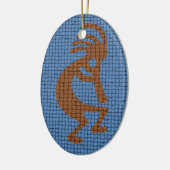 Kokopelli mit flutmosaik gepolstertem Muster Keramik Ornament (Links)