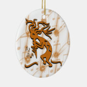 Kokopelli mit musikalischen Anmerkungen Keramik Ornament (Rechts)