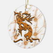 Kokopelli mit musikalischen Anmerkungen Keramik Ornament (Links)
