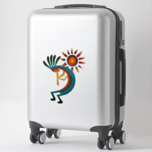 Kokopelli mit Sun 14" Vinyl Sticker (Koffer)