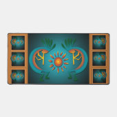 Kokopelli mit Sun Aquamarin Design 3 Schreibtischunterlage (Vorderseite)