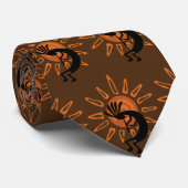 Kokopelli mit Sun Bronze Brown Neck Tie Krawatte (Gerollt)
