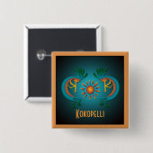 Kokopelli mit Sun Custom Button (Vorne & Hinten)