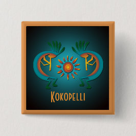 Kokopelli mit Sun Custom Button