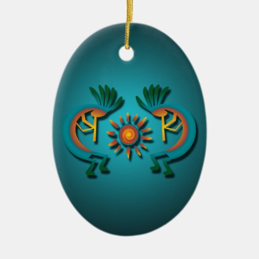 Kokopelli mit Sun Custom Christmas Ornament (Vorne)