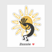 Kokopelli mit Sun Gold Vinyl Sticker (Blatt)