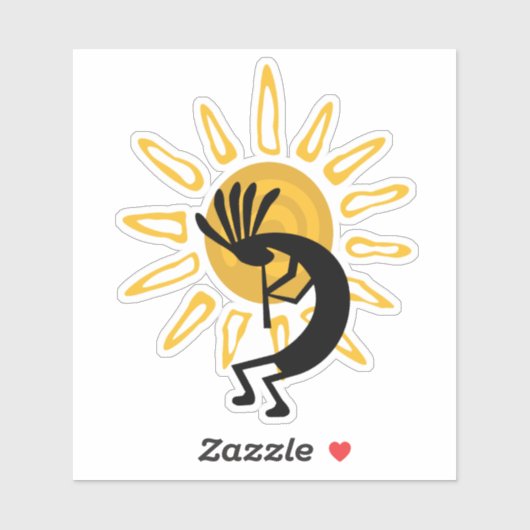 Kokopelli mit Sun Gold Vinyl Sticker (Blatt)