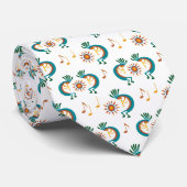 Kokopelli mit Sun Pattern White Neck Tie Krawatte (Gerollt)