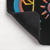 Kokopelli mit Sun Southwest Black Mousepad (Ecke)