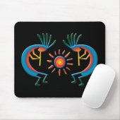 Kokopelli mit Sun Southwest Black Mousepad (Mit Mouse)