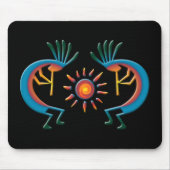 Kokopelli mit Sun Southwest Black Mousepad (Vorne)