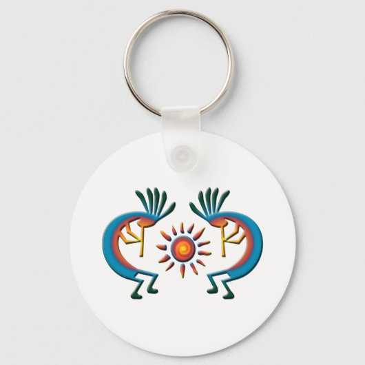 Kokopelli mit Sun Southwest Key Chain Schlüsselanhänger (Vorderseite)