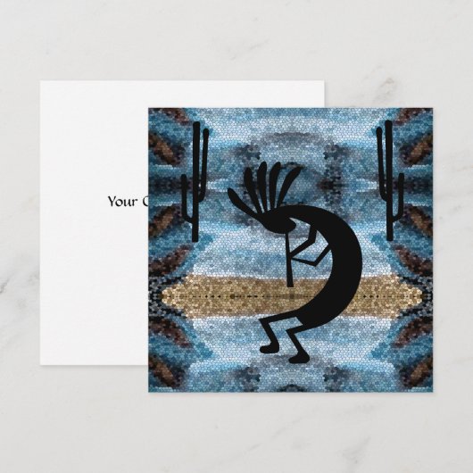 Kokopelli Moasic Desert Blue Landscape Card (Vorne/Hinten)