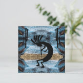 Kokopelli Moasic Desert Blue Landscape Card (Stehend Vorderseite)