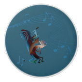 Kokopelli Music Aquamarin Keramikknauf (Vorderseite)