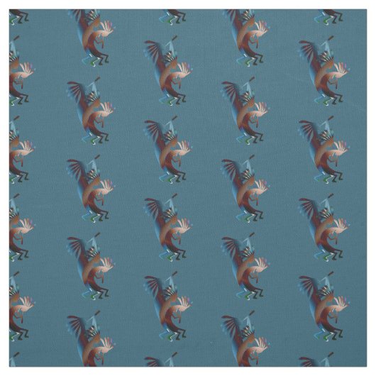 Kokopelli Music Aquamarin Stoff (Muster)