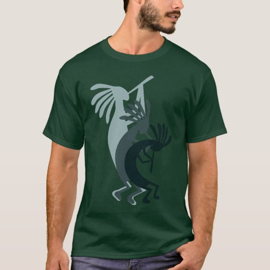 Kokopelli Music macht grünes Shirt (Vorderseite)
