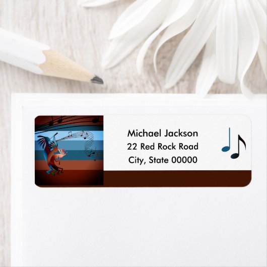 Kokopelli Music Return Address Label (Insitu)