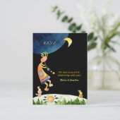 Kokopelli Music Tribal Wedding RSVP Einladungspostkarte (Stehend Vorderseite)