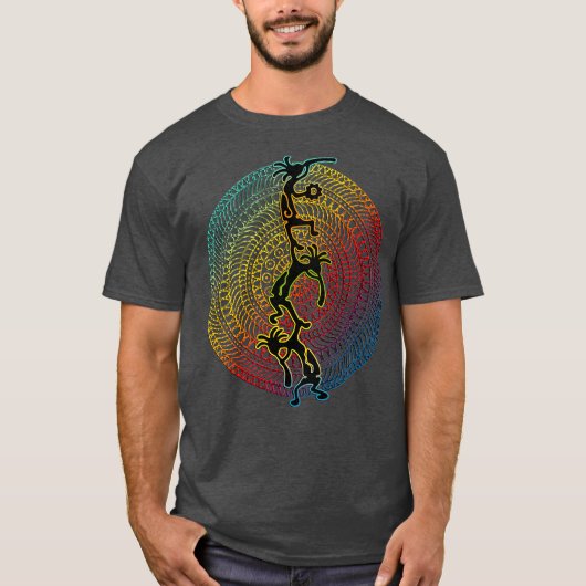 Kokopelli Musician Acrobats Mandala 1 Fanspass T-Shirt (Vorderseite)
