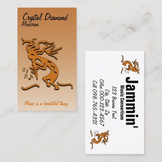 Kokopelli Musician Template Visitenkarte (Vorne/Hinten)