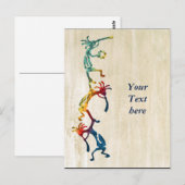 KOKOPELLI Musiker Akrobaten + Ihre Ideen Postkarte (Vorne/Hinten)