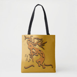 Kokopelli-Musiker-Kunstwerk Tasche