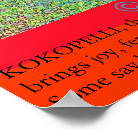 KOKOPELLI MYSTICAL RED RED BORDER POSTER (Ecke)