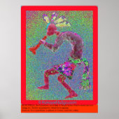 KOKOPELLI MYSTICAL RED RED BORDER POSTER (Vorne)