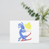 Kokopelli Native American Waterskier Postkarte (Stehend Vorderseite)