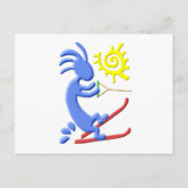 Kokopelli Native American Waterskier Postkarte (Vorderseite)