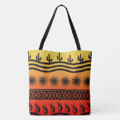Kokopelli Ombre Sunset Cactus Pattern Tasche (Rückseite)