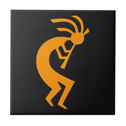 Kokopelli Orange Fliese (Vorderseite)