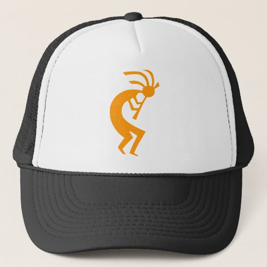 Kokopelli Orange Truckerkappe (Vorderseite)