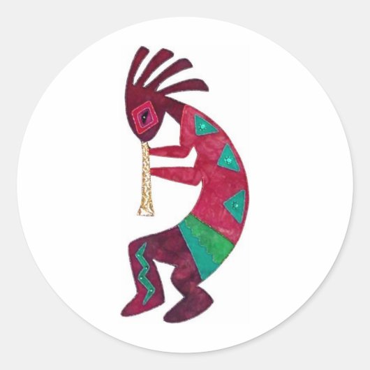 Kokopelli Original Design! Runder Aufkleber (Vorderseite)