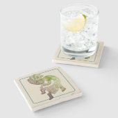 Kokopelli, Pastel Outlinées, Südwesten Steinuntersetzer (Seitenansicht)