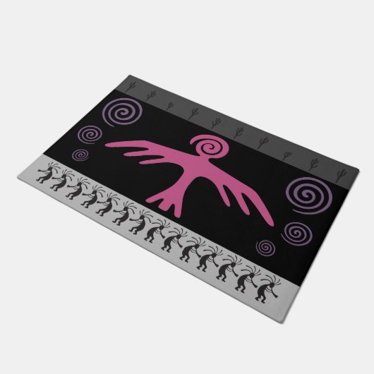 Kokopelli Phoenix Bird Southwest Doormat Fußmatte (Schrägansicht)
