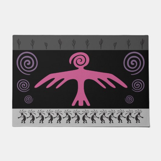 Kokopelli Phoenix Bird Southwest Doormat Fußmatte (Vorderseite)