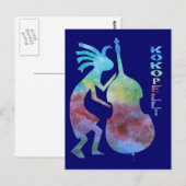 Kokopelli Plays Bass Postkarte (Vorne/Hinten)