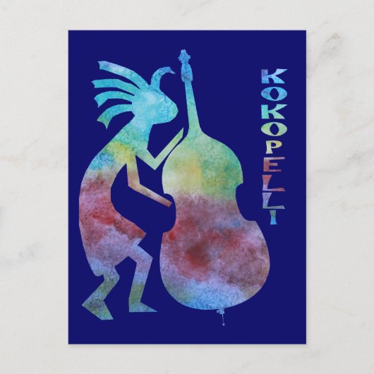 Kokopelli Plays Bass Postkarte (Vorderseite)