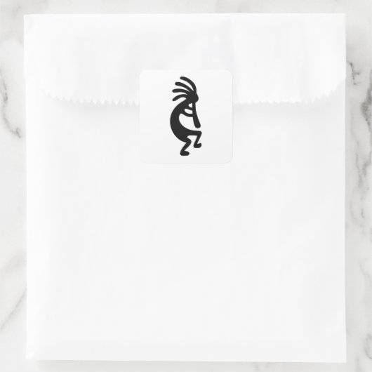 Kokopelli Quadratischer Aufkleber (Tasche)