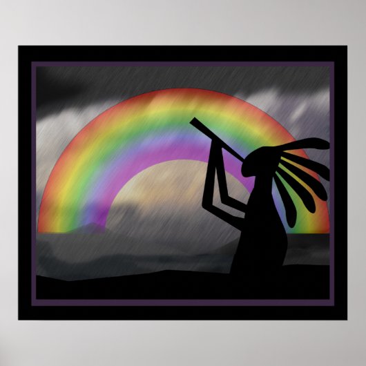 Kokopelli Rainbow Print Poster (Vorne)